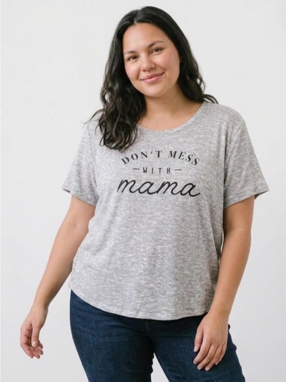 Maurice’s Heather Gray Don’t Mess With Mama Graphic Tee Plus Sz 2X